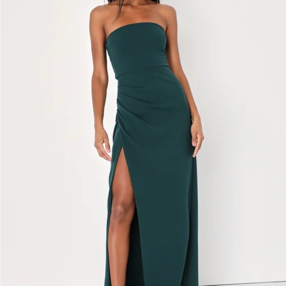 Elegant Strapless Green Dress
